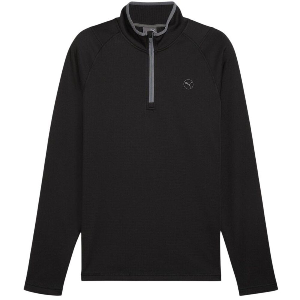Puma Mens Quarter Zip Long-Sleeved Polo Shirt / Puma Black